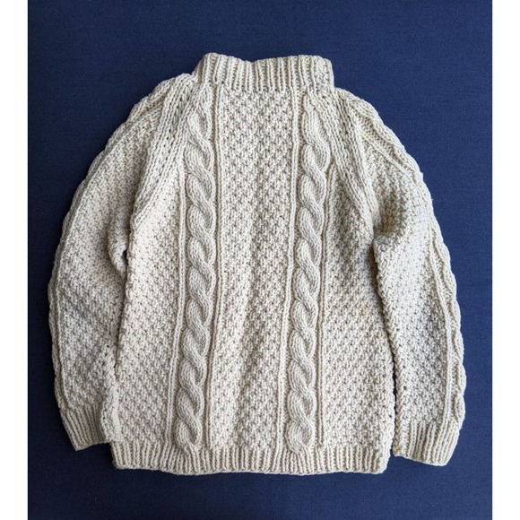 Vintage Children's Wool Fisherman Cabled Sweater - Picture 5 of 7